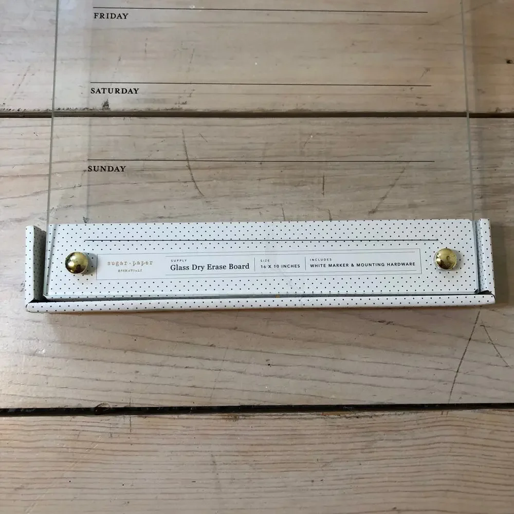 Sugar Paper Essentials NWT 16x10 Glass Dry Erase Board